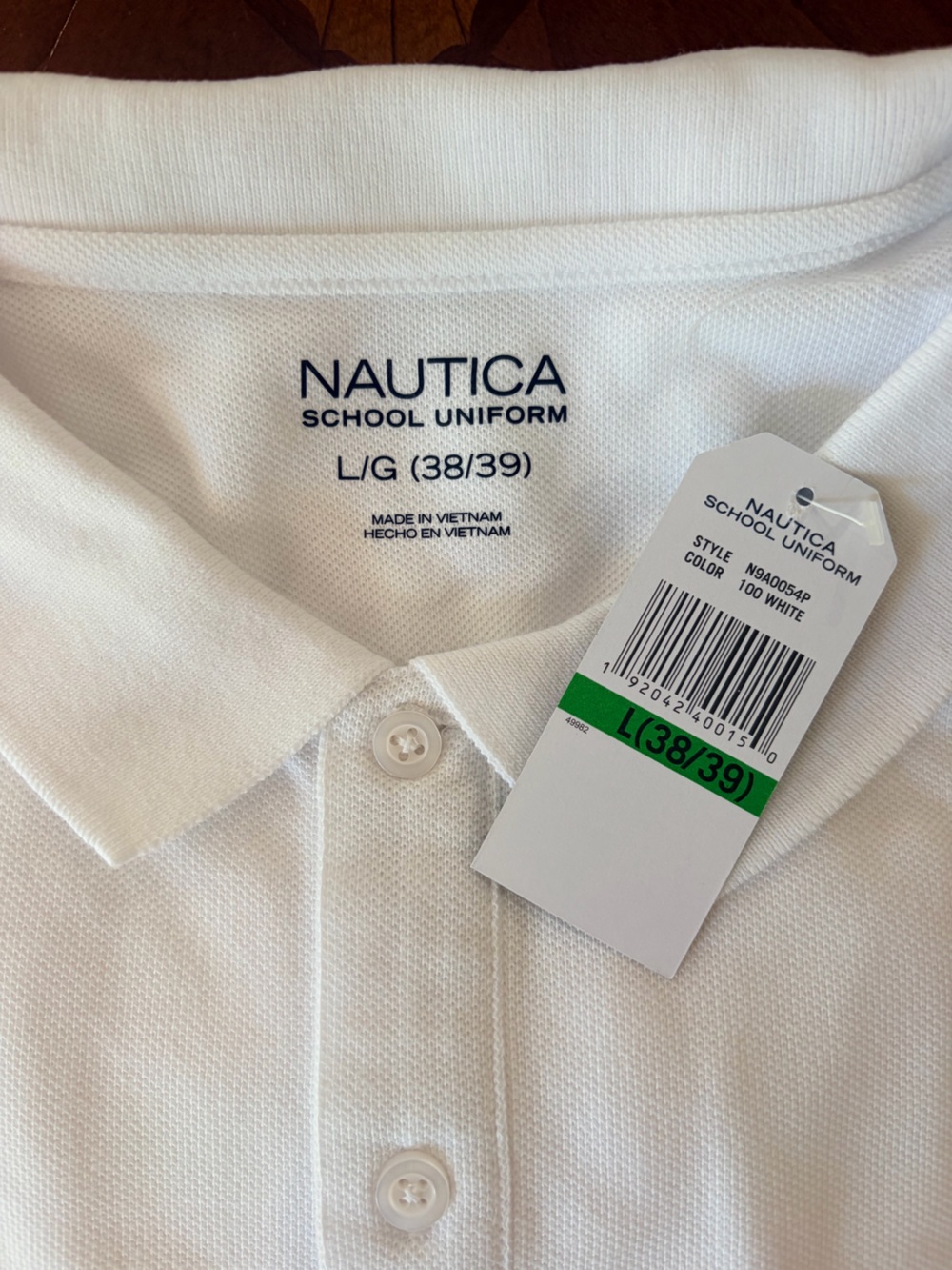 Nautica kids’s White School Uniform Polo